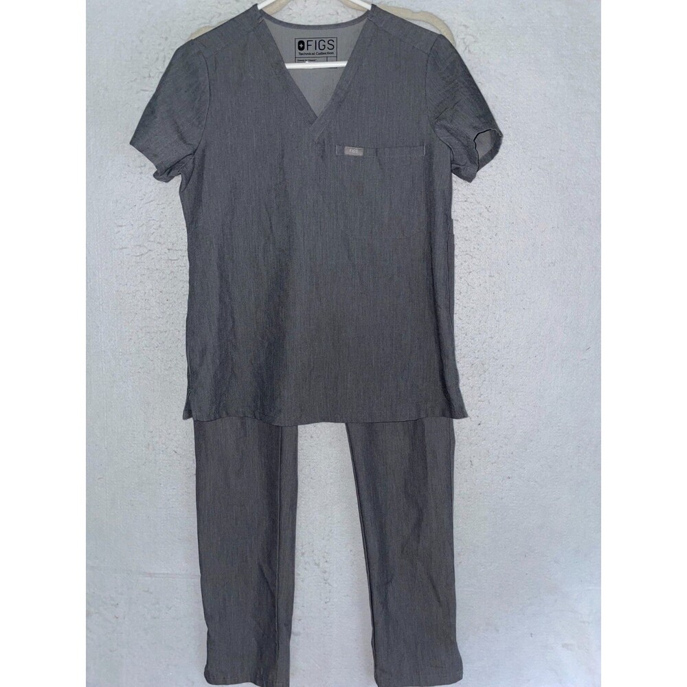 FIGS scrubs set XS S Tall Womens pants and top Graphite Gray New